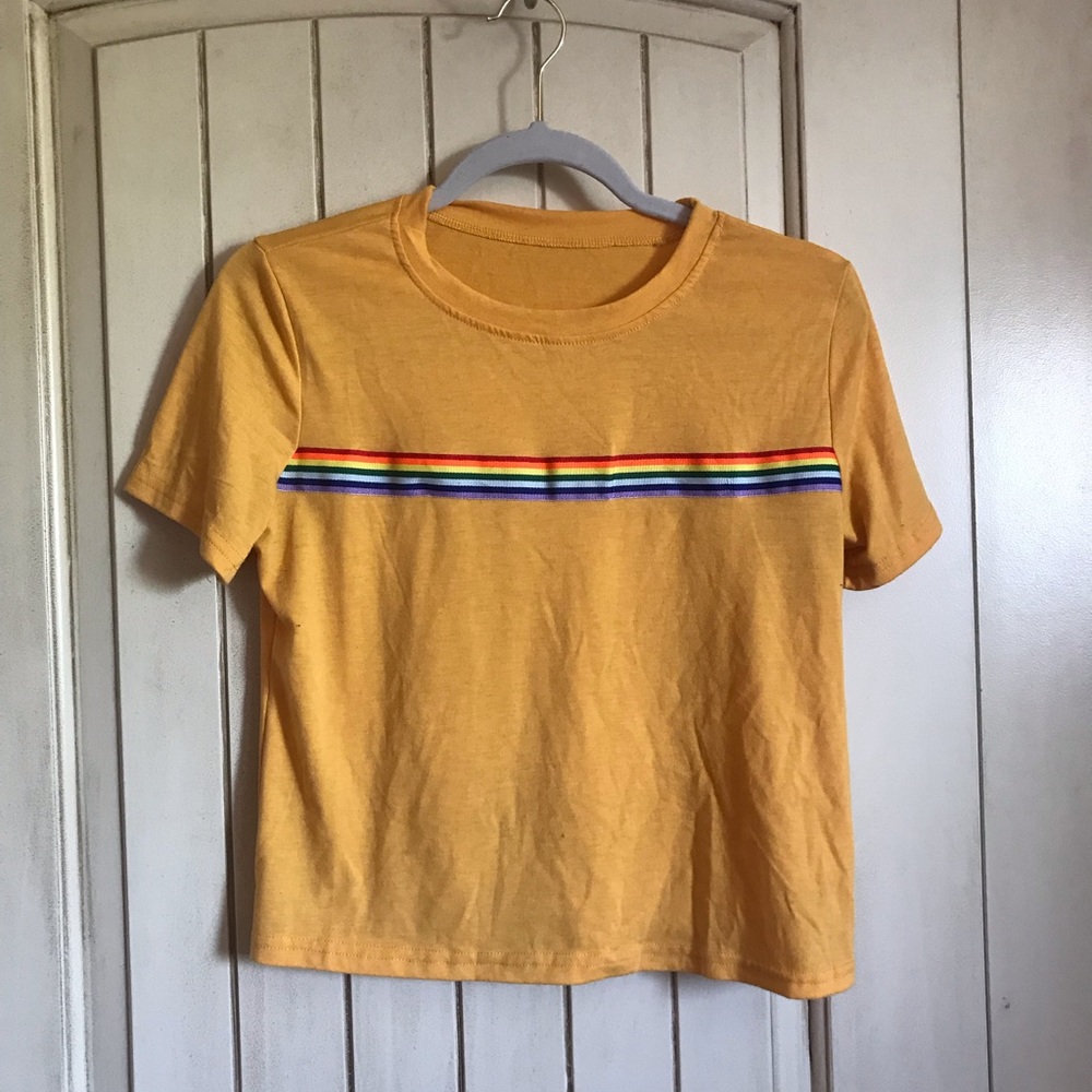 contrast striped tape tee